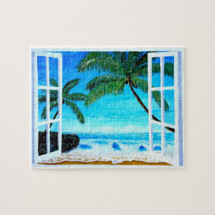 Puzzle Paradise Beach Window - Cachette caribéenne