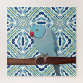 Puzzle Parakeet Blue Indian Ringneck (Vertical)