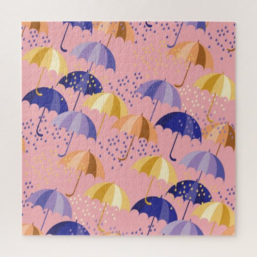 Puzzle Parapluies, gouttes, motif coloré transparent. (Vertical)