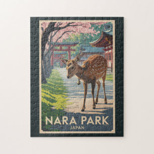 Puzzle Parc Nara Japon Cerf Illustration Art de Voyage Ré