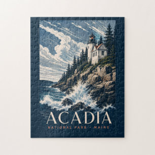 Puzzle Parc national d'Acadia Maine Voyage en bois modern