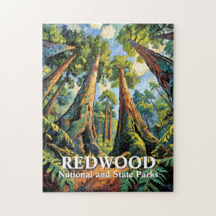 Puzzle Parc national de Redwoods Californie Van Gogh sur