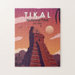 Puzzle Parc national de Tikal Guatemala Vintage<br><div class="desc">Design d'illustration vectorielle Tikal. Tikal est une ancienne citadelle maya dans les forêts tropicales du nord du Guatemala.</div>