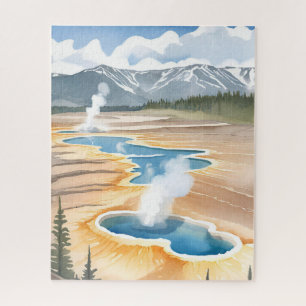 Puzzle Parc national de Yellowstone Aquarelle de paysag