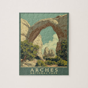 Puzzle Parc national des Arches de style rétro animé