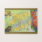 Puzzle Parc national du Glacier Carte Vintage (Horizontal)