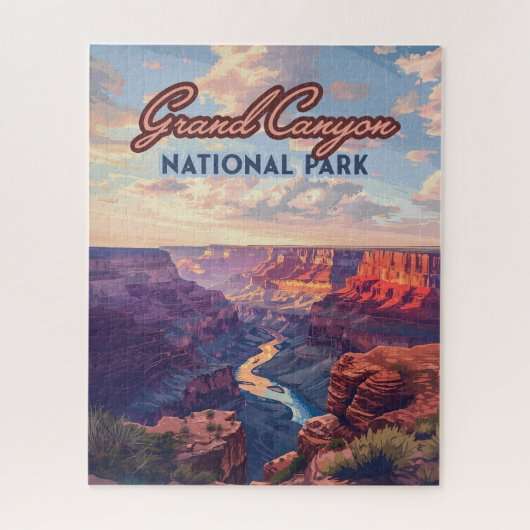 Puzzle Parc national du Grand Canyon Arizona Retro (Vertical)