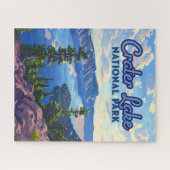 Puzzle Parc national du lac Crater Oregon Retro (Horizontal)