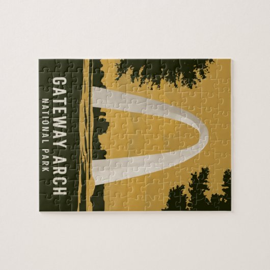 Puzzle Parc national Gateway Arch Art de voyage rétro (Horizontal)