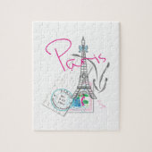 Puzzle Paris avec amour et Tour Eiffel (Vertical)