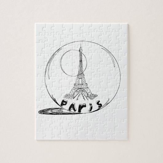 Puzzle paris dans une boule de verre (Vertical)