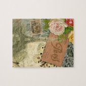 Puzzle Paris France Art Antique Collage Eiffel Français (Horizontal)