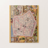 Puzzle Paris France Carte Vintage 11x14 (Vertical)