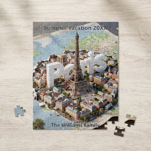 Puzzle Paris France Family Vacation 3D Trip Souvenir