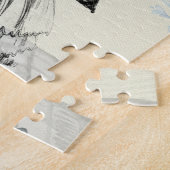 Puzzle Paris noir, bleu et blanc vintage (Côté)