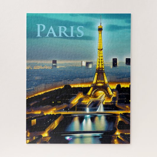 Puzzle Paris sous un ciel bleu turquoise (Vertical)