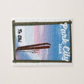 Puzzle Park city Utah affiche de voyage de ski (Horizontal)