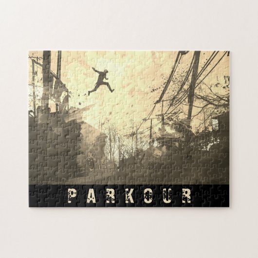Puzzle Parkour Urban Free Runing Free Styling Art Sepia (Horizontal)