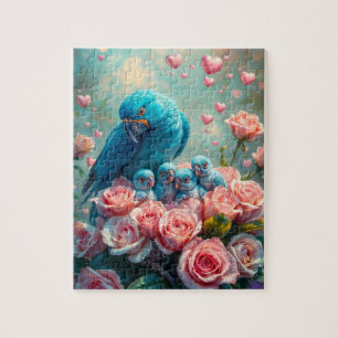 Puzzle Parrot bleu et bébés