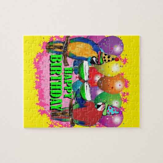 PUZZLE PARROTS D'ANNIVERSAIRE (Horizontal)