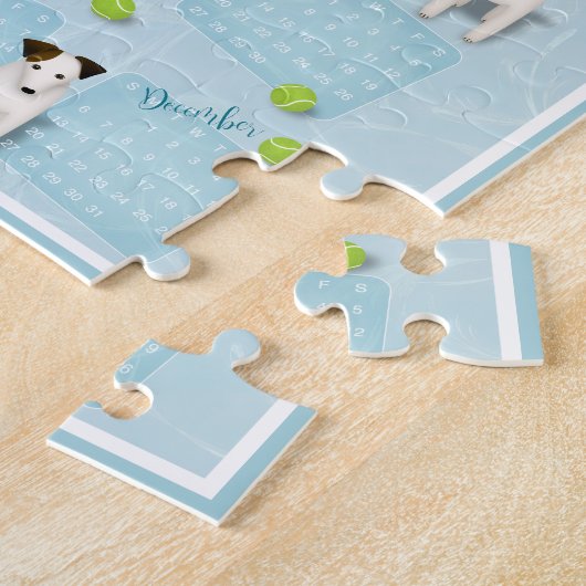 Puzzle Parson Jack Russell Terriers calendrier bleu 2020 (Côté)