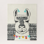 Puzzle Parti Llama - Portrait<br><div class="desc">Parti Llama III par Chariklia Zarris. Présente le visage d'un lama dans des couleurs contrastées avec un arrière - plan amusant et géométrique.</div>