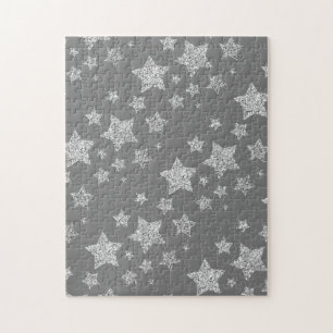Puzzle Parties scintillant argent scintille Étoiles motif