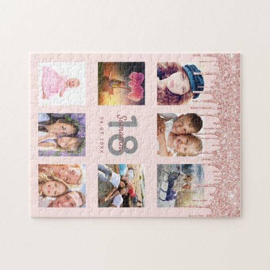 Puzzle parties scintillant de 18e anniversaire gouttes ph (Horizontal)