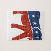 Puzzle parties scintillant de l'éléphant républicain (Horizontal)