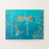 Puzzle Parties scintillant d'or Aqua étincelle Mermaid (Horizontal)