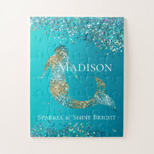 Puzzle Parties scintillant d'or Aqua étincelle Mermaid