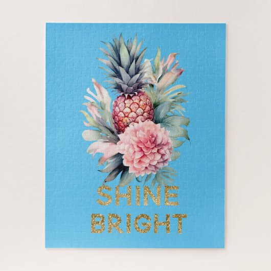 Puzzle Parties scintillant d'or tropical ananas brillant (Vertical)