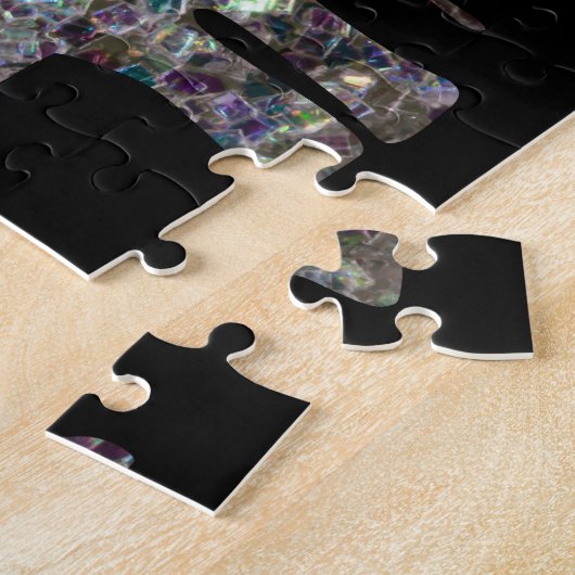 Puzzle Parties scintillant en mosaïque argentée Eléphant (Côté)