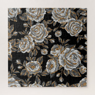 Puzzle Parties scintillant Gold Floral : Étincelle Vintag