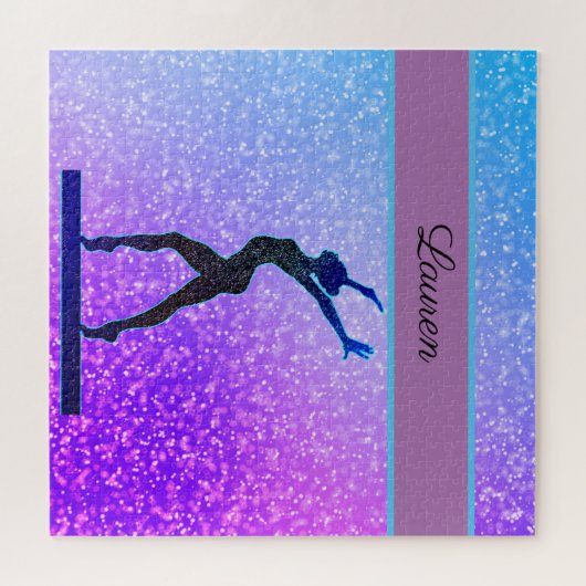 Puzzle Parties scintillant Gymnastique Bleu et violet (Horizontal)