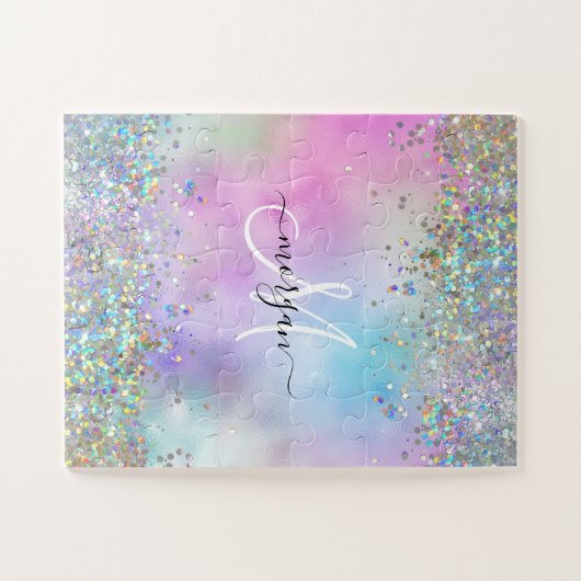 Puzzle Parties scintillant holographique Rainbow Pastels  (Horizontal)