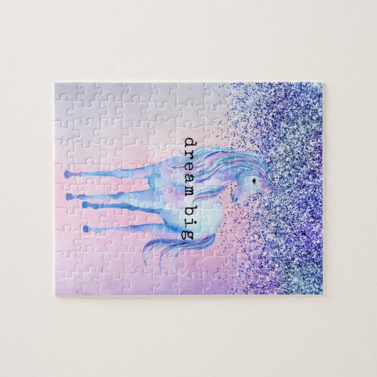 Puzzle Parties scintillant Ombre Unicorn violet bleu rose (Horizontal)