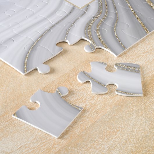 Puzzle Parties scintillant or tendance brillant nom de ma (Côté)