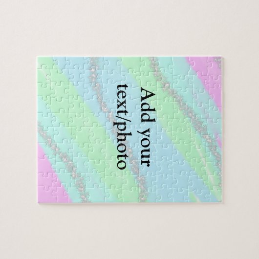 Puzzle Parties scintillant rose bleu vert étincelant past (Horizontal)