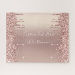 Puzzle Parties scintillant rose Gold Blush Éclats Texte p<br><div class="desc">Rose Gold Blush Parties scintillant Sparkle Drips Custom Text Pink Modern - Ajouter votre texte unique ou supprimer du texte - Faire votre cadeau spécial - Redimensionner et déplacer ou supprimer et ajouter du texte / des éléments avec outil de personnalisation. Conception par MIGNED. Veuillez voir mes autres projets. Vous...</div>