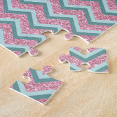 Puzzle Parties scintillant rose Motif ZigZag (Côté)