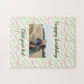 Puzzle Parties scintillant simple rouge vert ajouter votr (Horizontal)