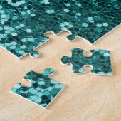 Puzzle Parties scintillant Turquoise chic Faux (Côté)