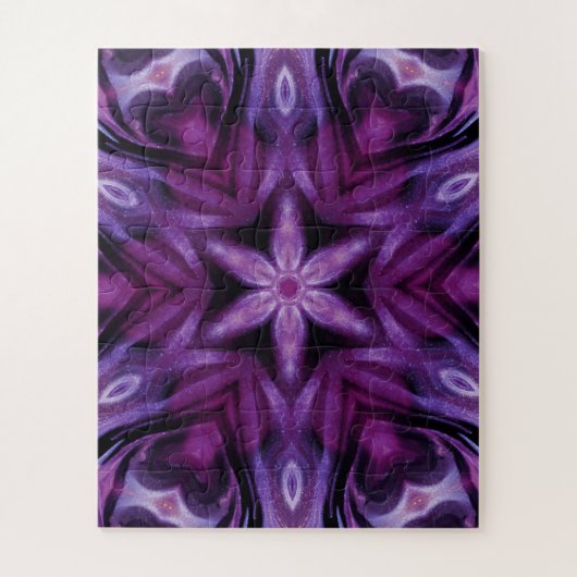 Puzzle Parties scintillant violette Coeur et Fleur Motif  (Vertical)