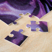 Puzzle Parties scintillant violette Coeur et Fleur Motif  (Côté)