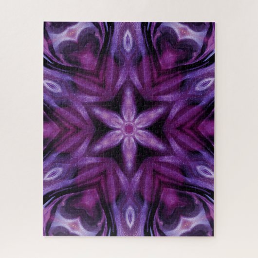 Puzzle Parties scintillant violette Coeur et Fleur Motif  (Vertical)