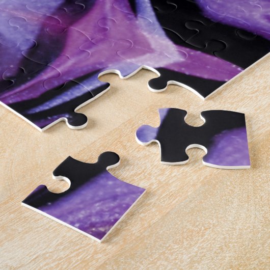 Puzzle Parties scintillant violette Coeur et Fleur Motif (Côté)