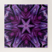 Puzzle Parties scintillant violette Coeur et Fleur Motif  (Horizontal)