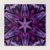 Puzzle Parties scintillant violette Coeur et Fleur Motif  (Vertical)