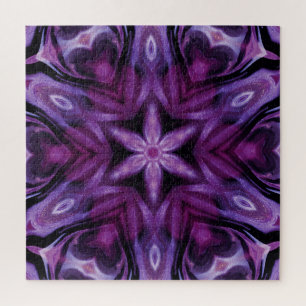 Puzzle Parties scintillant violette Coeur et Fleur Motif 
